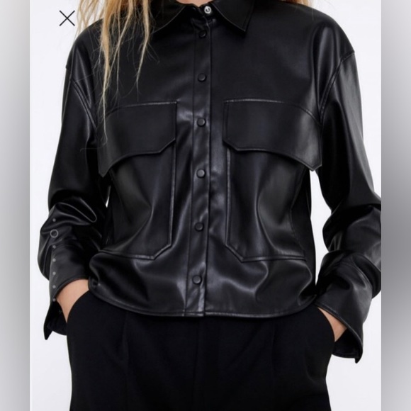 Zara Leather Shirt - Picture 3 of 4